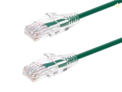 Monoprice Cat6 Ethernet Patch Cable - Snagless, Stranded, 550MHz, UTP, CMR Rated, 28AWG, 3 Feet, Green - SlimRun Series