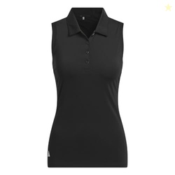 Adidas Women's Ultimate365 Solid Sleeveless Polo Shirt, Black, XX-Large