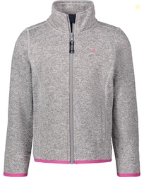 Nautica Girl's Full-zip Fleece Jacket, Signature Logo Design, Lightweight & Wind Resistant, Grey Heather, 17