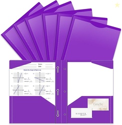 BAOFALI 6 Pack A4 Pocket Plastic Folder 