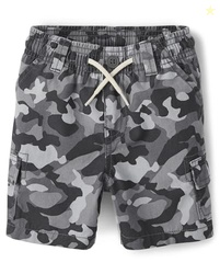 The Children's Place,and Toddler Boys Pull on Cargo Shorts,Steamboat,9-12 Months Grey Camo