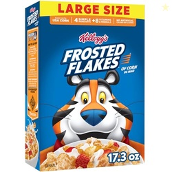Frosted Flakes Breakfast Cereal, 8 Vitamins and Minerals, Kids Snacks, Large Size, Original, 17.3oz Box (1 Box)