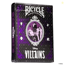 BICYCLE DISNEY VILLAINS PLAYING CARDS - FEATURES 12 DISNEY VILLAINS INCLUDING SCAR, MALEFICENT, URSULA, AND MORE - GREEN OR PURPLE PLAYING CARDS (COLORS MAY VARY)