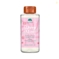 Tree Hut Merry Mint Foaming Gel Wash, Moisturizing & Hydrating Body Wash with Shea Butter, Gently Cleanses for Soft, Fresh & Radiant Skin, 18 fl oz