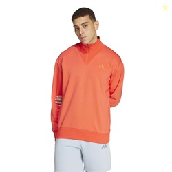 adidas Men's All SZN Fleece Quarter-Zip Crew, Bright Red, Medium