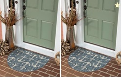 Unique Loom Outdoor Coastal Collection Area Rug - Ahoy (2' 7" x 4' 1" Hearth Blue/Ivory) (Pack of 2)