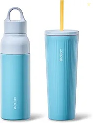 CAROTE 19 OZ ONE-CLICK OPEN INSULATED WATER BOTTLE & 21 OZ TUMBLERS WITH LID 