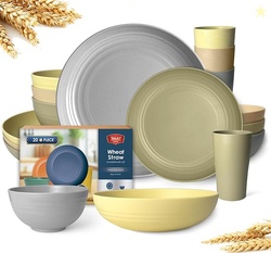Teivio 20-Piece Kitchen Wheat Straw Dinnerware Set