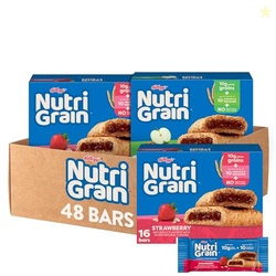 Nutri-Grain Breakfast Bars, Made with 10g Whole Grains, Snack Bars, Variety Pack (3 Boxes, 48 Count)