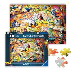 Ravensburger - Busy Birdies - 1000 Piece Jigsaw Puzzle - Birds with Attitude - Bright, Bold Birds in a Stunning Array of Colors - Frameable - Premium Quality - Puzzles for Adults