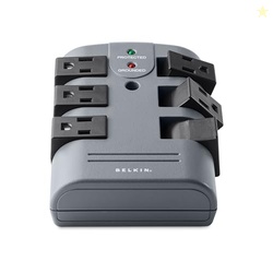 Belkin Power Strip Surge Protector - 6 Rotating AC Multiple Outlets, Flat Pivot Plug - Heavy Duty Wall Outlet Extender for Home, Office, Travel, Computer Desktop & Phone Charging Brick (1,080 Joules)