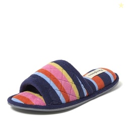 Dearfoams Women's Beatrice Terry Slide, Terry Stripes, XL