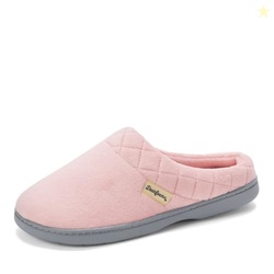Dearfoams Women's Indoor/Outdoor Memory Foam Darcy Microfiber Velour Clog, Wide Widths Slipper, Pale Mauve, Large