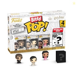 Funko Bitty POP! Harry Potter Goblet of Fire, 4-Pack - Harry, Cho, Parvati, and a Surprise Mystery Mini Figure - 0.9 Inch (2.2 Cm) - Harry Potter Collectable - Stackable Display Shelf Included