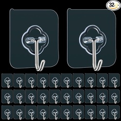 ADHESIVE HOOKS, 32 PACK 