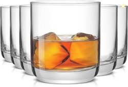 JoyJolt Faye Crystal Whiskey Glasses, Set of 6