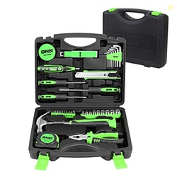 DNA MOTORING Green 46 PCs Home Tool Set Electonic Repair Precision Screwdriver Voltage Tester Hammer Plier DIY Kit (TOOLS-00015)