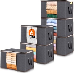 Lifewit 6 Pack Clothes Storage Bins with Lids