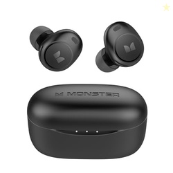 Monster Achieve 300 AirLinks Wireless Earbuds, Bluetooth 5.3 in-Ear Headphones with Charging Case, Stereo Headphones, 32H Playtime Touch Control, Built-in Mic, Clear Call