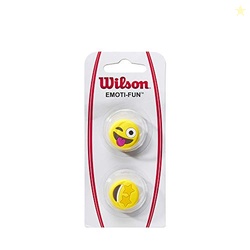 WILSON Emoti-Fun Tennis Dampeners - 2 Pack, Winking Tounge Out/Star Eyes Emojis,Yellow