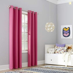 Sun Zero Riley Kids Bedroom Blackout Grommet Curtain Panel, 40" x 63", Hot Pink