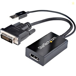 StarTech.com DVI to DisplayPort Adapter with USB Power - DVI-D to DP Video Adapter - DVI to Display