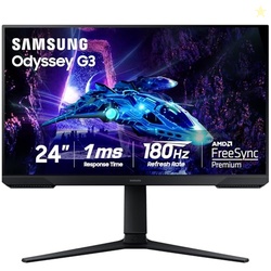 Samsung 24-Inch Odyssey G3 (G30D) Series FHD Gaming Monitor, 1ms, 180Hz, AMD FreeSync, Adjustable Stand, Black Equalizer, Virtual Aim Point, Eye Saver Mode, Flicker-Free, LS24DG302ENXZA