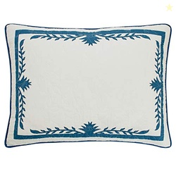 TOMMY BAHAMA- ALOHA PINEAPPLE COTTON BLUE STANDARD SHAM, STYLIST BEDDING SET (ALOHA PINEAPPLE BLUE, STANDARD SHAM)
