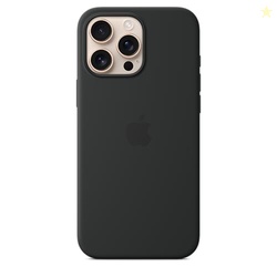Apple iPhone 16 Pro Max Silicone Case with MagSafe and Camera Control: Lightweight Phone Case, Wireless Charging Compatible, Smooth Matte Finish; Black