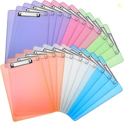 MIVIDE 24 Pack Colored Plastic Clipboards