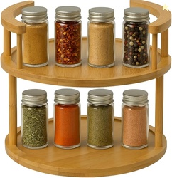 Wooden Rotating Spice Rack - 2 Tier