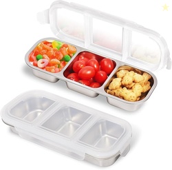 Stainless Steel Snack Containers with Lids, 2 Pack