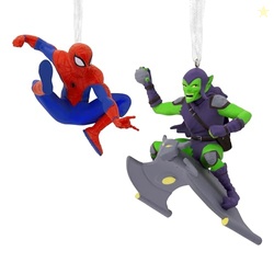 Hallmark Marvel Spider-Man and Green Goblin Christmas Ornaments, Set of 2