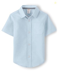 Gymboree,and Toddler Short Sleeve Oxford Button Up Dress Shirt,Sky Blue,6