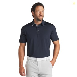 Puma Golf Men's MATTR Brigade Polo, DEEP Navy-ASH Gray