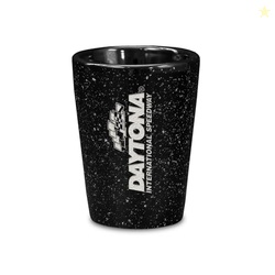 Rico Industries NASCAR Racing Daytona International Speedway Black 2oz Ceramic Shot Glass for Fans, Laser Engraved In Team Color Single Shot Glass