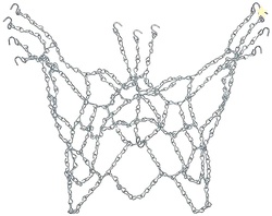 Champion Sports Steel Chain Basketball Net  21 Inch Heavy-Duty Rustproof Galvanized Steel, All-Weather Indoor/Outdoor Replacement Net, Durable Metal Construction  Silver