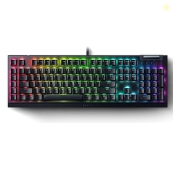 RAZER BLACKWIDOW V4 X MECHANICAL GAMING KEYBOARD: YELLOW SWITCHES LINEAR & SILENT - 6 MACRO KEYS - CHROMA RGB - DOUBLESHOT ABS KEYCAPS - ROLLER & MEDIA KEYS - SNAP TAP