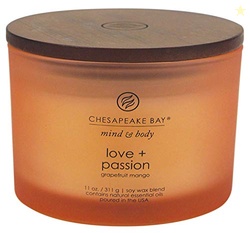 Chesapeake Bay Candle PT40255 Scented Candle, Love + Passion (Grapefruit Mango), Coffee Table , Orange, Home Dcor