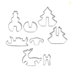 Chicago Metallic Christmas Tree 3D Cookie Cutter Set, 12-Piece, Silver