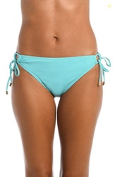 La Blanca Women's Island Goddess Side Tie Hipster Swimsuit Bottom, Ice Blue, 14