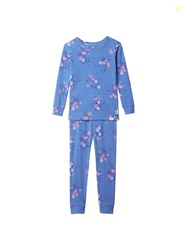 GAP BOYS LONG JOHN PAJAMA SET BLUE FLORAL 3YRS