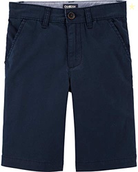 Osh Kosh Little Boy's Stretch Flat Front Short Shorts, Deep Navy, 10