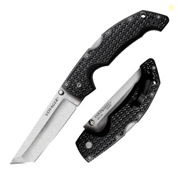 Cold Steel Voyager Large 4" AUS10A Tanto Point Razor-Sharp Blade 5.25" Griv-Ex Handle Everyday Carry Tactical Folding Knife w/Tri-Ad Lock
