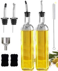 Olive Oil Dispenser Bottle, 2 Pcs Glass 