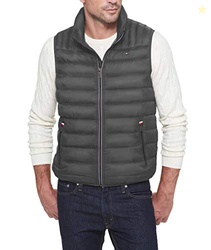 Tommy Hilfiger Men's Lightweight Ultra Loft Quilted Puffer Vest (Standard and Big & Tall), Charcoal, 5X