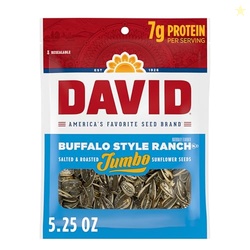 DAVID Seeds Roasted and Salted Spicy Queso Jumbo Sunflower Seeds, Keto Friendly, 5.25 Ounce (Pack of 12)