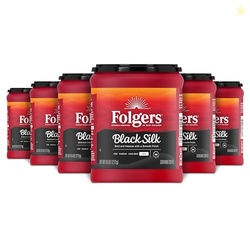 FOLGERS BLACK SILK DARK ROAST COFFEE, 9.6 OUNCES (PACK OF 6)