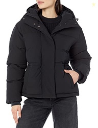 Amazon Essentials Women's Short Waisted Puffer Jacket (Available in Plus Size), Black, X-Large