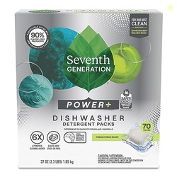 Seventh Generation Power+ Dishwasher Detergent Packs Fresh Citrus scent 1 for sparkling dishes Dishwasher tabs 70 count